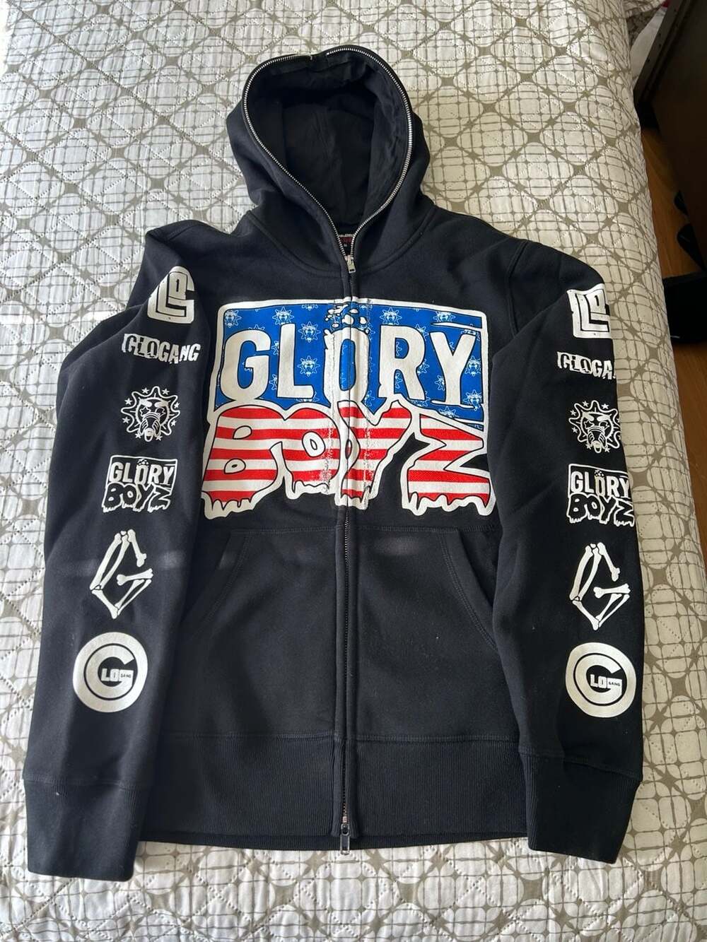 Glo Gang Glory Boyz Full Zip Hoodie Black Size M